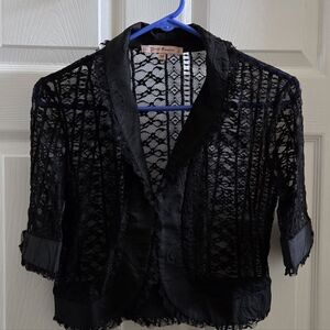 Vintage Young Essence LACE Cardigan M Short Sleeve